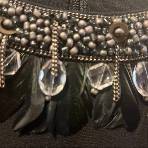 Black, Lafayette 148 cocktail dress with sleeves. Embellished. Size 14 - Picture 2 of 7